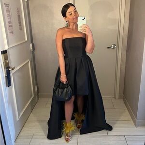 HUTCH Black Strapless Bubble High Low Gown 4